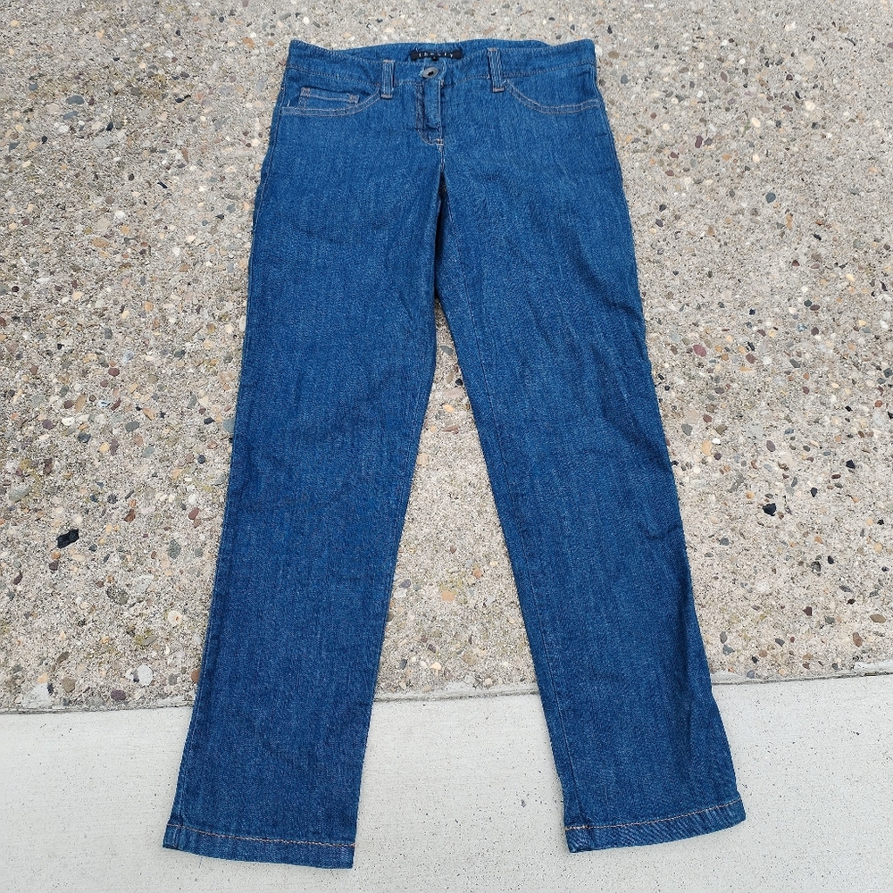 Vintage y2k Theory Slim Cropped Jeans In Washed Denim